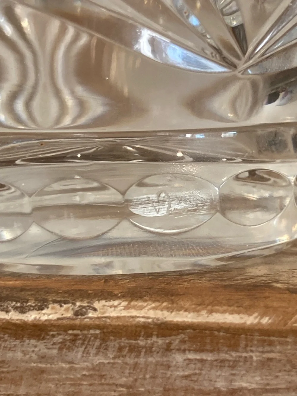 Cut Crystal Cruet Bottle with Stopper - 10”